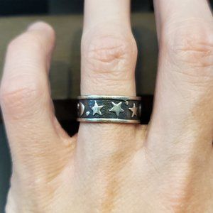 Size 6.75 925 Sterling Silver Beautiful Stars Sky Ring